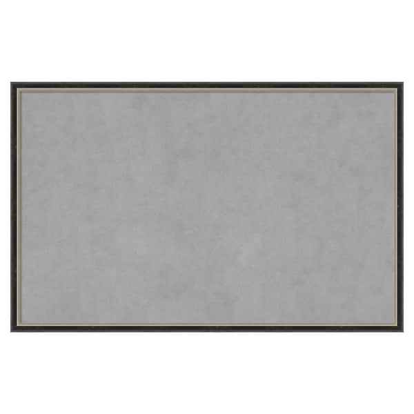 Amanti Art Theo Black Silver Narrow 33 in. x 21 in Framed Magnetic Board