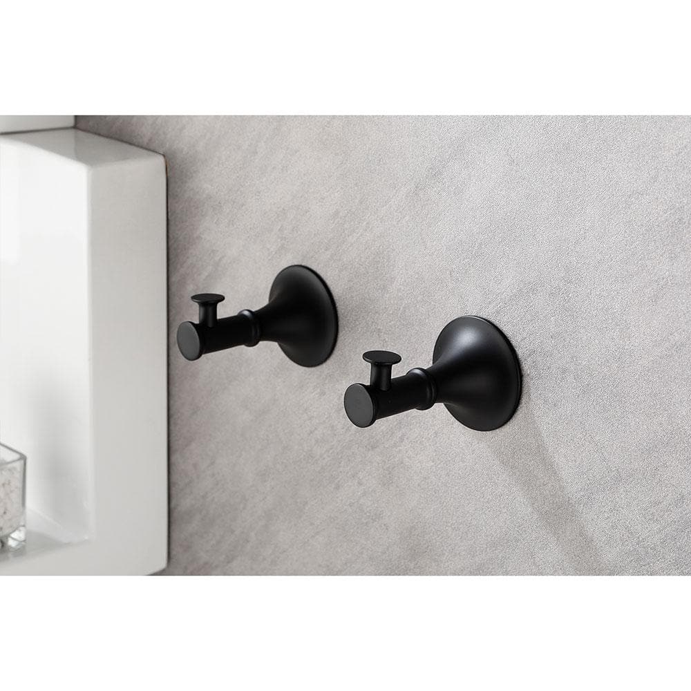 Matte Black 6-Piece Brass Bathroom Hardware Set