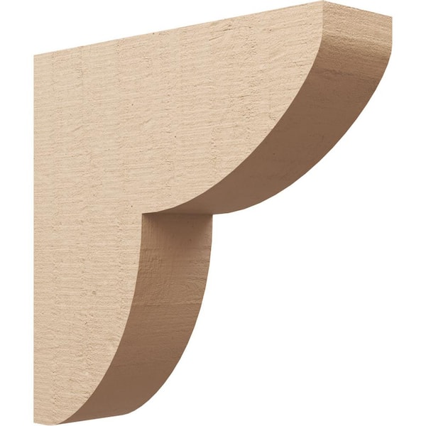 Ekena Millwork Thin Series 1 8 in. x 32 in. x 32 in. Crestline Rough Cedar Woodgrain Timberthane Polyurethane Corbel in Primed Tan