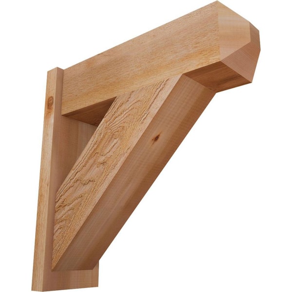 Ekena Millwork 8 in. x 26 in. x 26 in. Traditional Craftsman Rough Sawn Western Red Cedar Outlooker