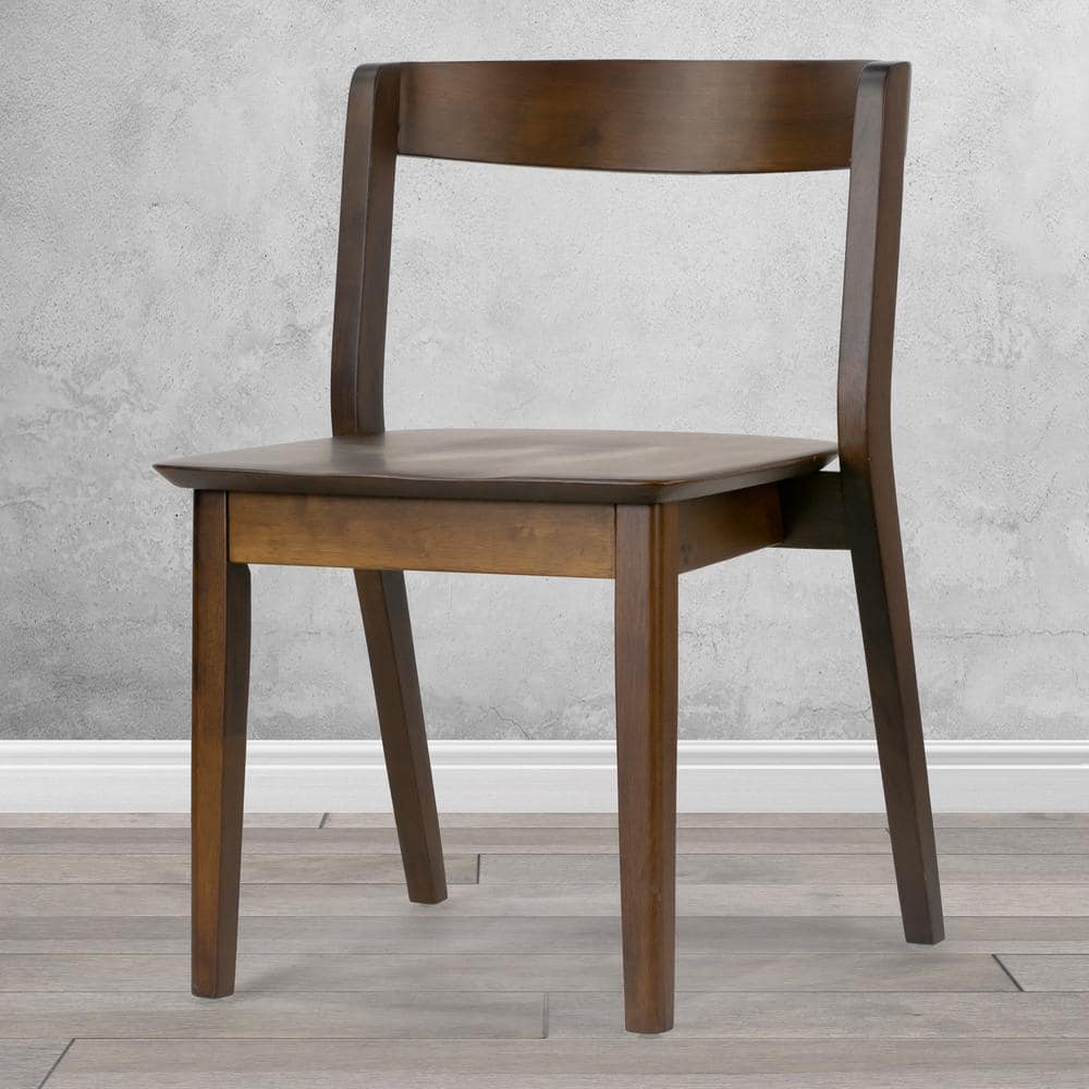 Vintage Charm High Ladderback Side Chair in Dark Brown Wood