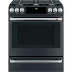 30 in. 5.6 cu. ft. Smart Gas Range with Self-Cleaning Convection Oven in Matte Black, Fingerprint Resistant