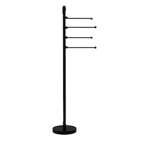 Soho Free Standing Towel Bar with 4-Pivoting Swing Arm Towel Stand in Matte Black