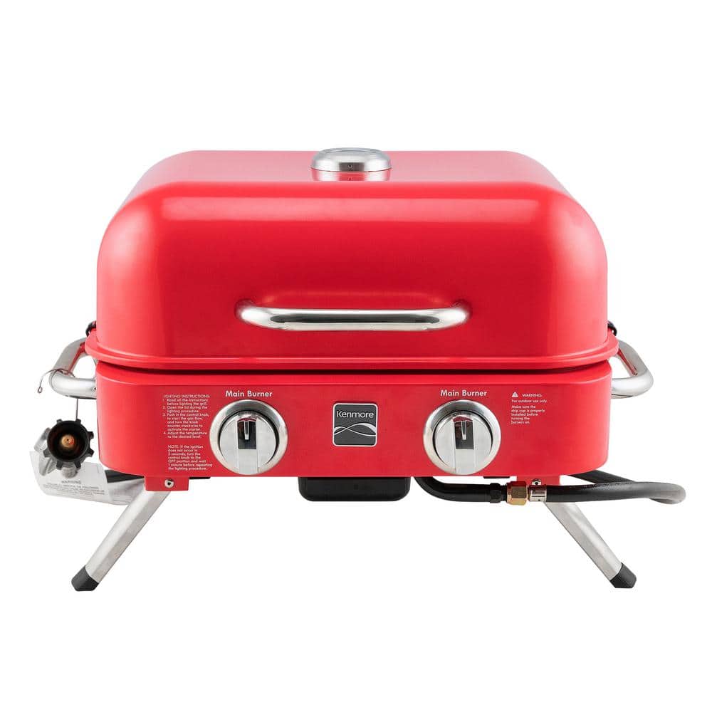 Kenmore Red 2-Burner Portable Tabletop Propane Gas Grill