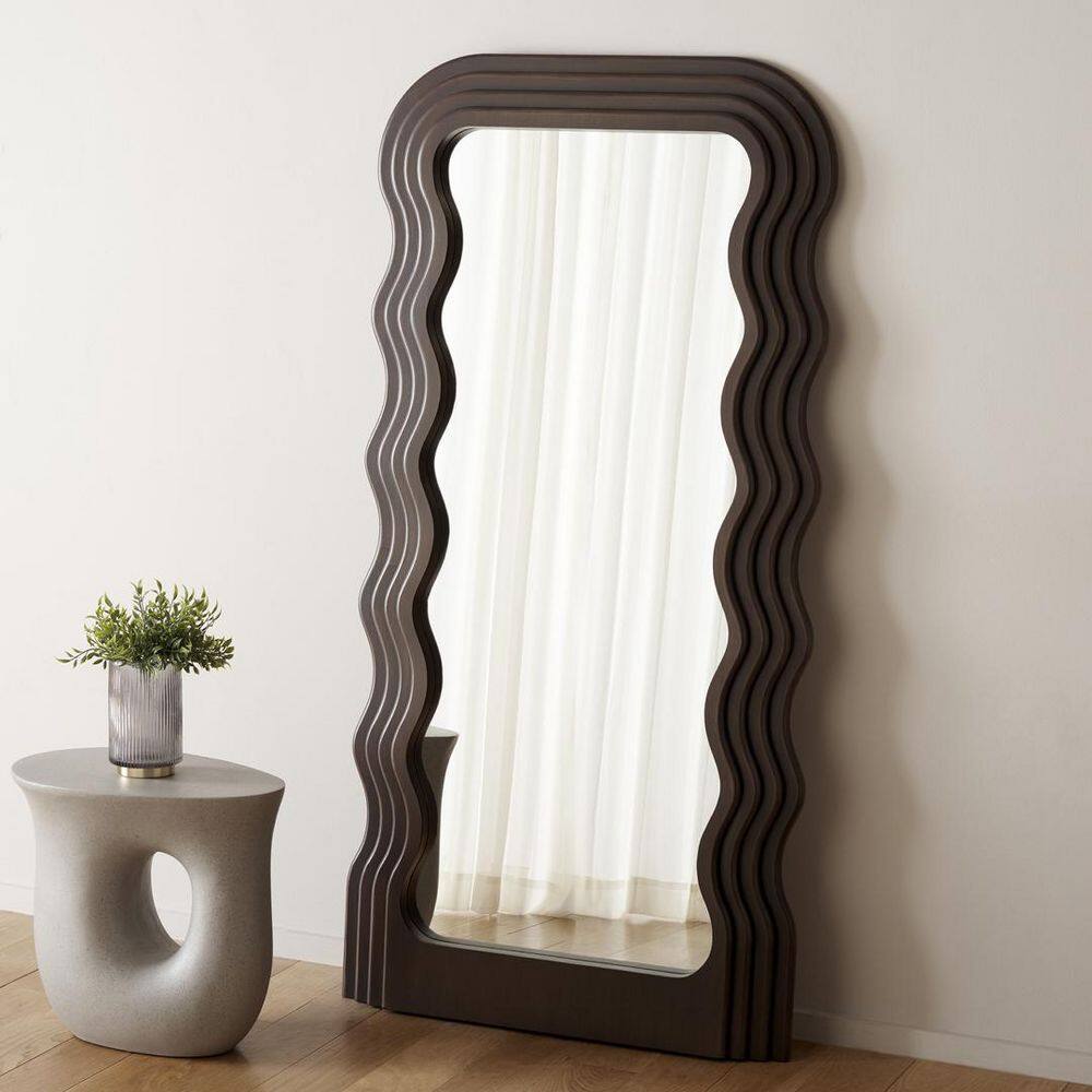 Mahya Walnut 31.5 in. W x 63.3 in. H Rectangle Full Length Mirror price history on PriceWatchPro