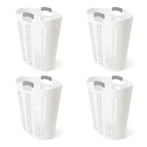 Easy Carry Flex 87l Plastic Laundry Hamper in White (4-Pack)