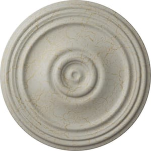 21 in. x 1-1/4 in. Reece Urethane Ceiling Medallion (Fits Canopies upto 6-3/4 in.), Pot of Cream Crackle