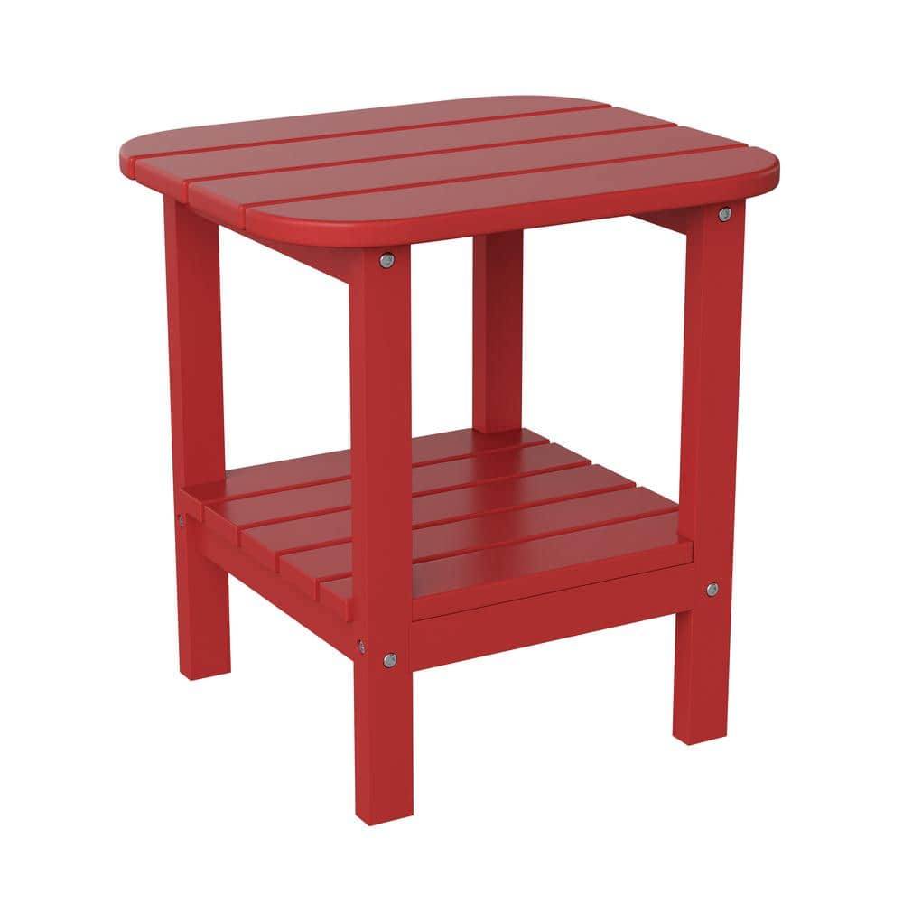 Red Rectangle Faux Wood Resin Outdoor Side Table price history on PriceWatchPro