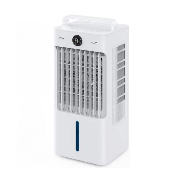 Adrinfly 12 H Timer 3-in-1 Portable Air Conditioner Evaporative Cooler w 2.64Gal Tank, 3-Modes, 6-Speeds, Remote, Cools 270 sq ft