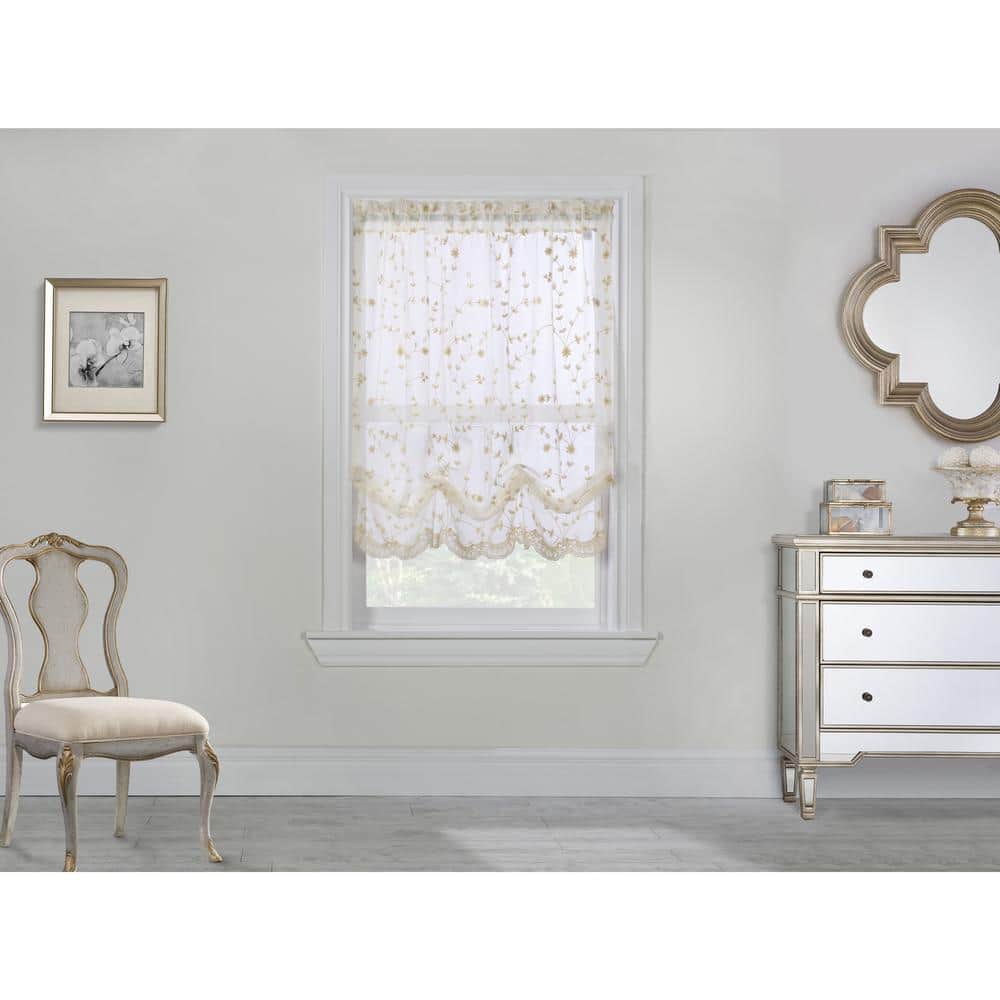Grandeur Cream 52 in. W x 63 in. L Pole Top Light Filtering Balloon Curtain price history on PriceWatchPro