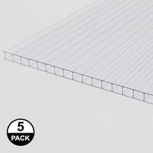 Thermoclear 24 in. x 48 in. x 1/4 in. (6mm) Clear Multiwall Polycarbonate Sheet (5-Pack)