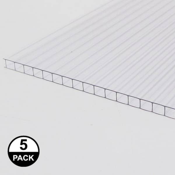 LEXAN Thermoclear 24 in. x 48 in. x 1/4 in. (6mm) Clear Multiwall Polycarbonate Sheet (5-Pack)
