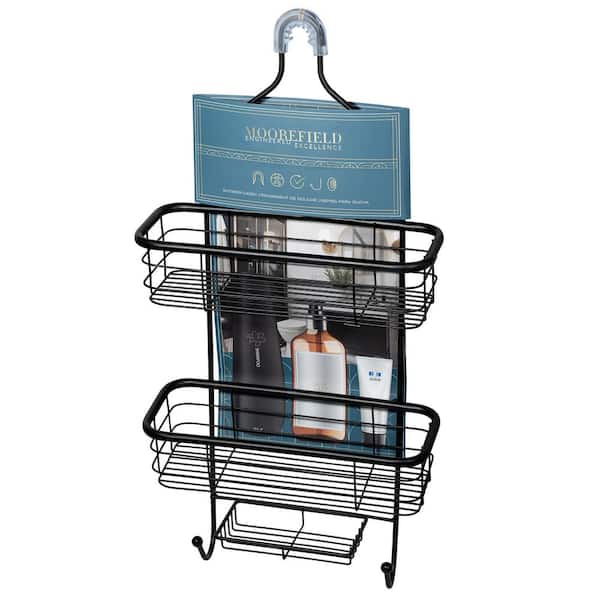 3 Tier Over the Shower Caddy with Tubular Accents in Matte Black