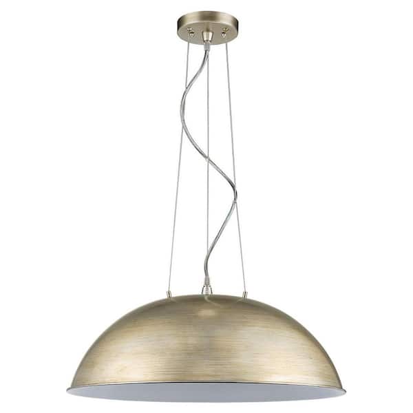 60-Watt 1-Light Goldtone Pendant Light with Metal, No Bulbs Included