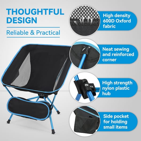 OGETFUUR Blue Lightweight Folding Camping Chair, Portable Foldable  display picture 1