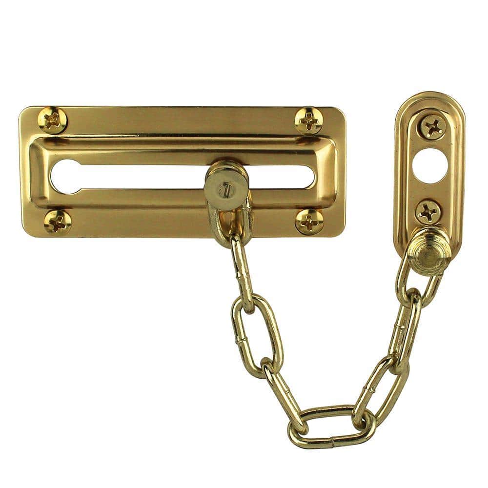 Defiant Bright Brass Chain Door Guard 70472 - The Home Depot