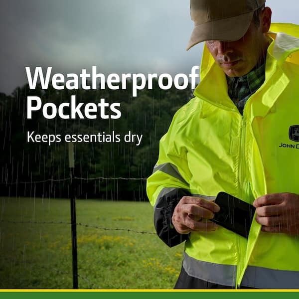 John Deere Men's 2X-Large High Vis Yellow Polyurethane-Coated