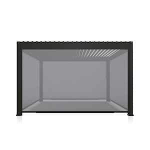 13 ft. Aluminum Pull Down Privacy Screen in Charcoal