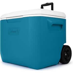 60 qt. Portable Cooler Insulated with Retention Ice Retention - Wheels and Handle for Outdoor Picnic in Blue
