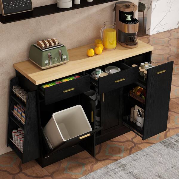 Noble House Valenwick Modern Black 34 in. Wood Accent Storage