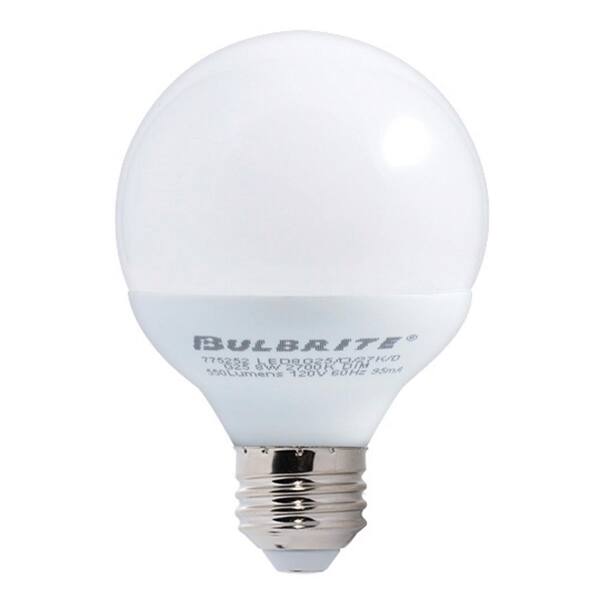 Bulbrite 60W Equivalent Warm White Light G25 Dimmable LED Medium Screw Light Bulb