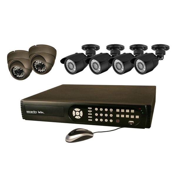 Security Labs 8 CH 2 TB Hard Drive Surveillance System with (6) 700 TVL Cameras and DVD-R Option-DISCONTINUED