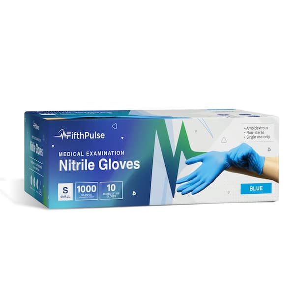 Small - Nitrile Gloves, Latex Free and Powder Free - Medical Examination Disposable Gloves - Blue - 1000 Count