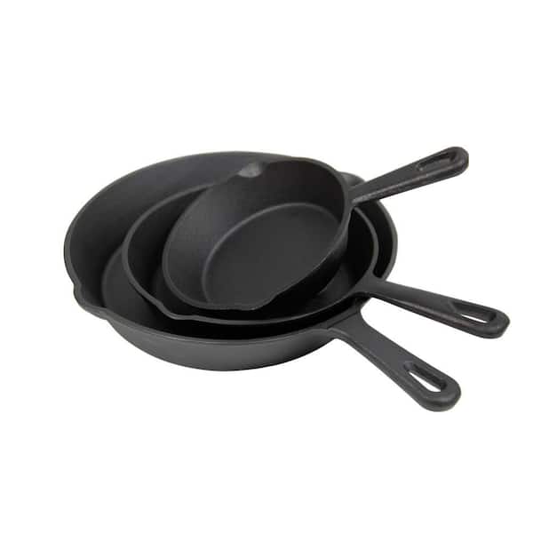 StanSport Pre-Seasoned Cast Iron Skillets-3 Piece Set