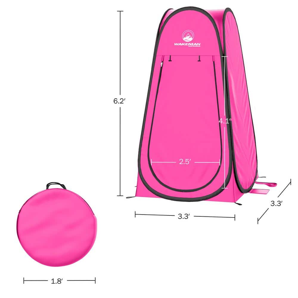 Pink Polyester Pop Up Privacy Tent with Carry Bag