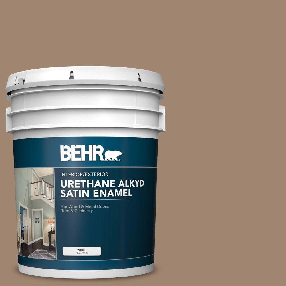 BEHR 5 gal. 700D5 Toffee Crunch Urethane Alkyd Satin Enamel Interior