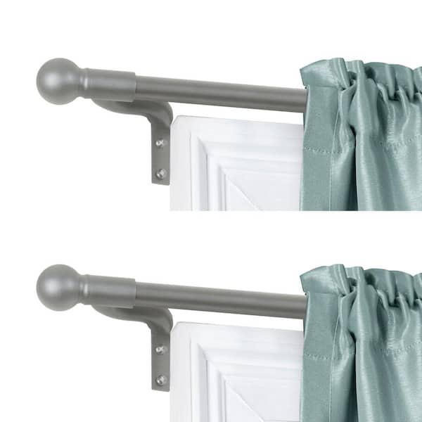 Zenna Home 120 in. Cafe Single Curtain Rod in Brushed Nickel with Finial
