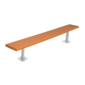 6 ft. Cedar Commercial Park Recycled Plastic Bench without Back Surface Mount