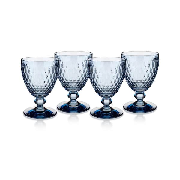 Boston (Set of 4) Blue Red Wine Glasses