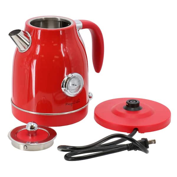 Chefman 1.2L Electric Tea Kettle with LED Lights, Automatic Shut Off,  Removable Lid, Boil-Dry Protection, Hot Water Electric Kettle Water Boiler