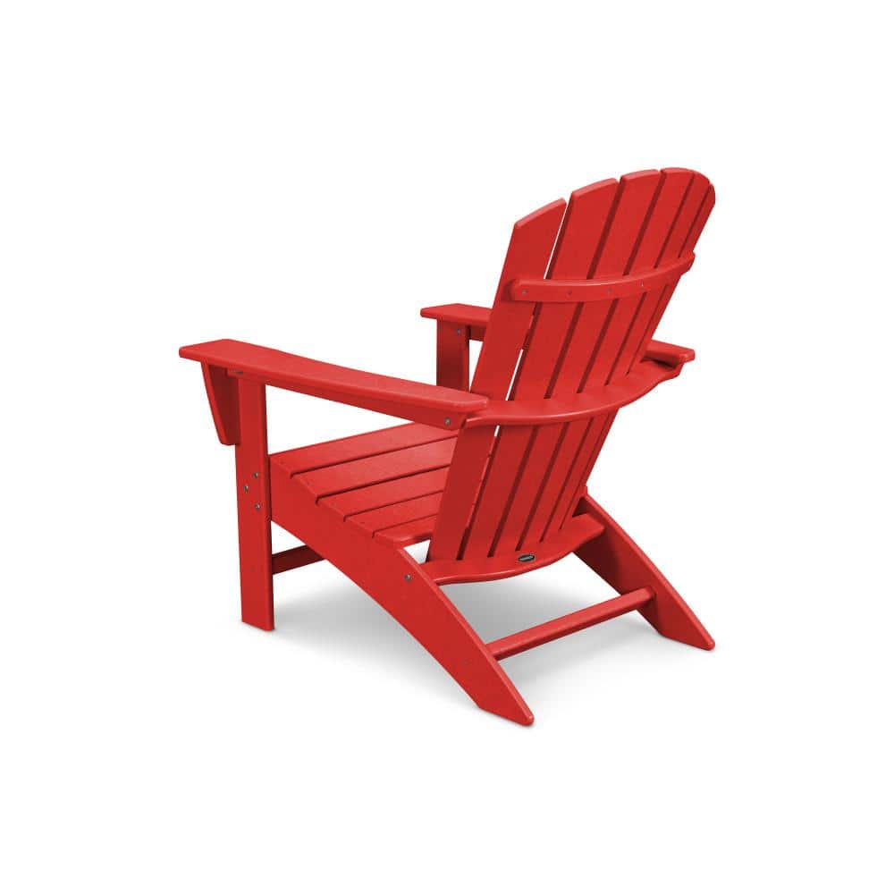 Sunset Red Polywood Adirondack Chair for Outdoor Relaxation