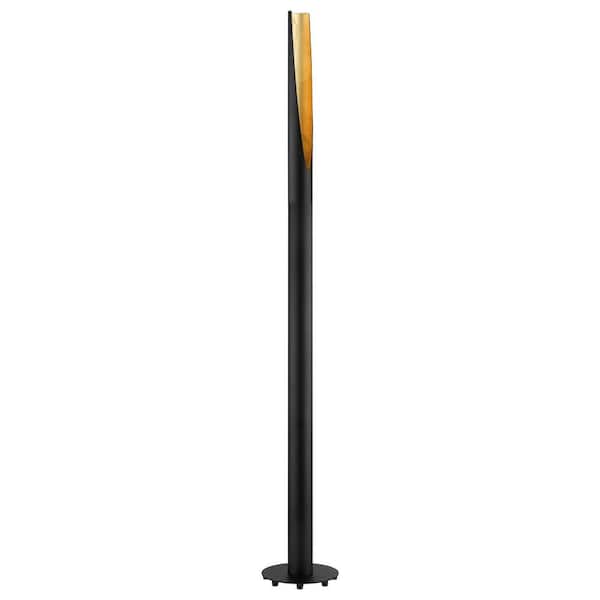 Eglo Barbotto 7.25 in. W x 53.86 in. H 1-Light Matte Black and Gold Interior Floor Lamp