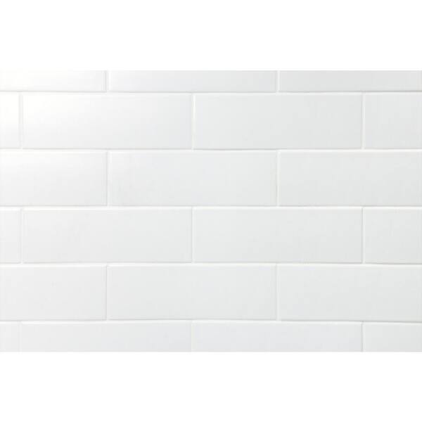 White Matte Ceramic Subway Wall Tile 4x12