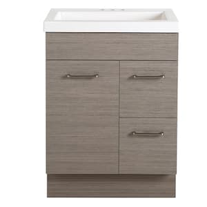 Jayli 24 in. W x 17 in. D x 34 in. H Bath Vanity in Haze with Cultured Marble Vanity Top in White with White Sink