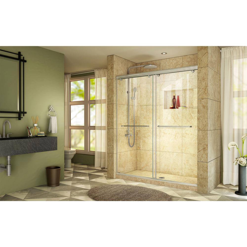 Charisma 60" Frameless Sliding Shower Door with Brushed Nickel Hardware