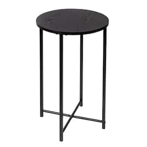 15.74 in. W x 24 in. H Black Round MDF Top Side Table