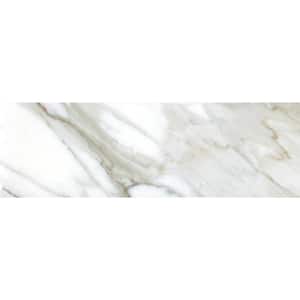 White 4 in. x 12 in. Polished Marble Subway Floor and Wall Tile (5 sq. ft./Case)