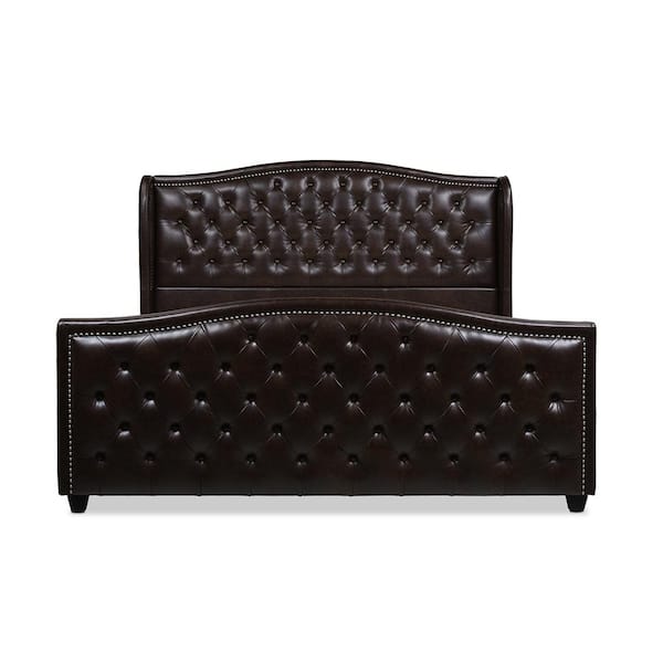 Jennifer Taylor Marcella Upholstered, Faux Leather Chesterfield Headboard