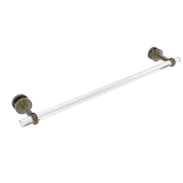 Allied Brass Pacific Beach Collection 24 in. Over-the-Door Single Towel Bar in Antique Brass with Twisted Accents