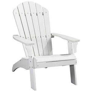 King Size White Poly Lumber Faux Wood Adirondack Chair