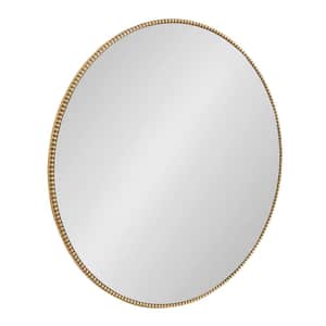 Gwendolyn 27.99 in. H x 27.99 in. W Round MDF Framed Gold Mirror