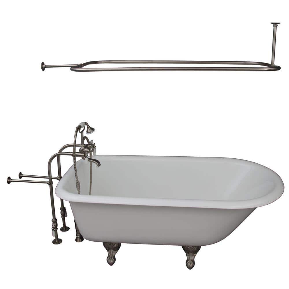 Traditional Cast Iron 60'' Clawfoot Soaker Tub with Elephant Spout Filler