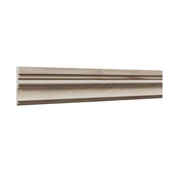 . 69 in. D x 4 in. W x 92 in. L Unfinished Poplar Wood Ashthorpe Chair Rail Moulding