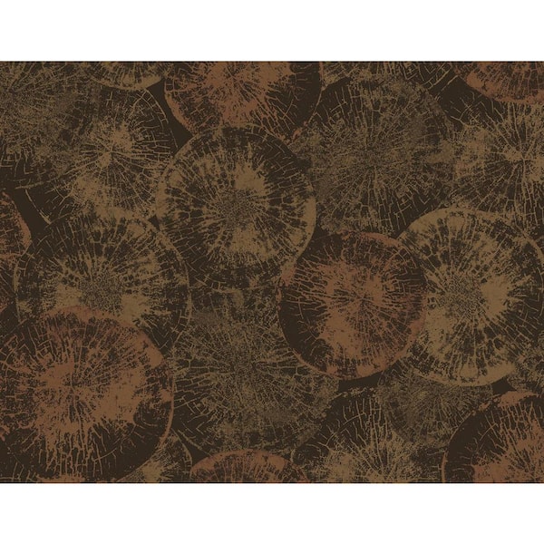 Seabrook Designs 60.75 sq. ft. Metallic Mocha Petrified Wood Paper Unpasted Wallpaper Roll
