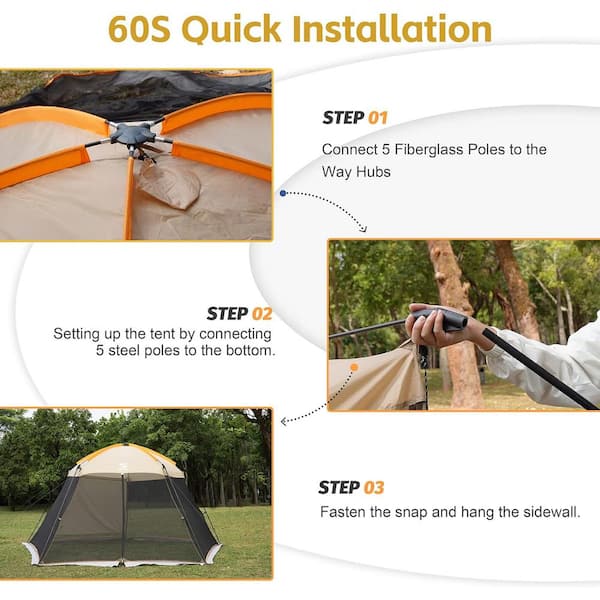 Cesicia Screen House 13.5 ft. x 13 ft. Mosquito Tent UPF 50