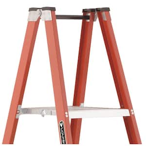 8 ft. Fiberglass Twin Platform Step Ladder with 300 lbs. Load Capacity Type 1A Duty Rating